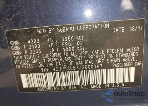 2018 Subaru Impreza 2.0I Sport z USA, uszkodzony, nr VIN 4S3GKAL67J3600187